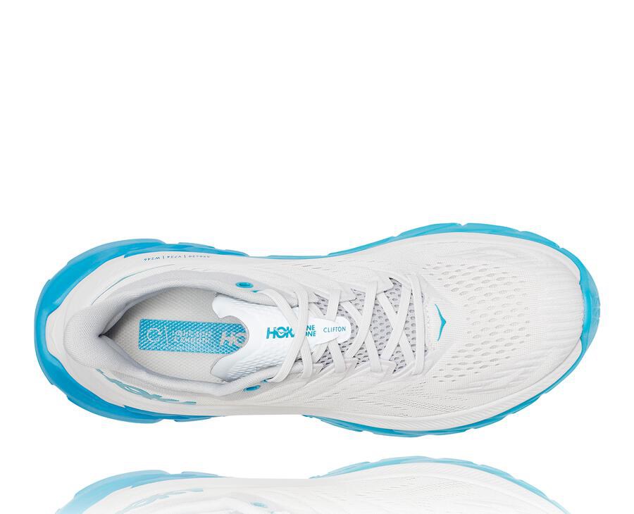 Hoka Australia One One Clifton Edge - Mens Running Shoes White/Blue - DHIZX-8765